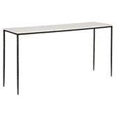 Perugia White Marble and Black Iron Finish Console Table